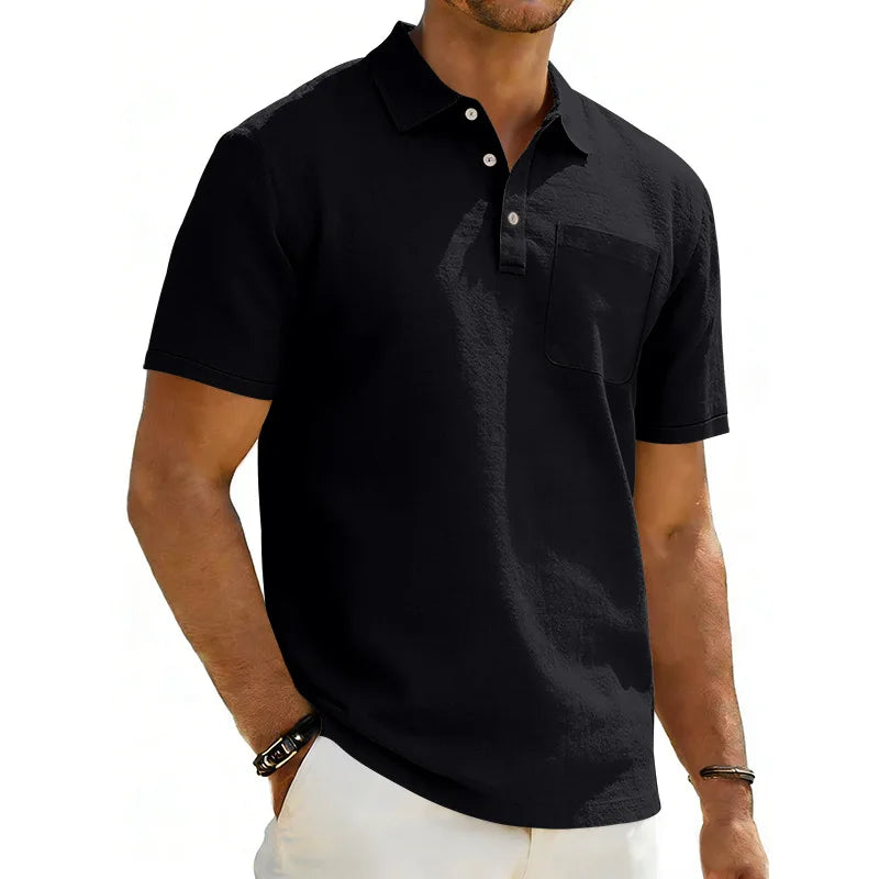 Beeckhoven™ | Linnen Heren Poloshirt met Korte Mouwen