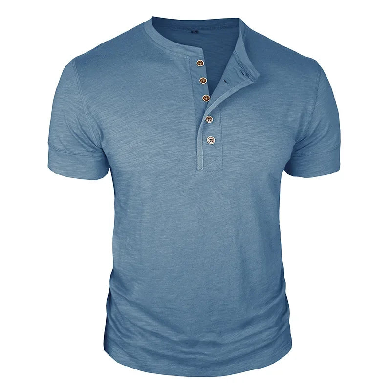 Beeckhoven™ | Stoer Henley T-Shirt met Korte Mouwen