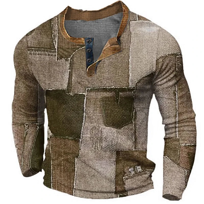 Beeckhoven™ | Patchwork Heren Shirt Met Lange Mouwen