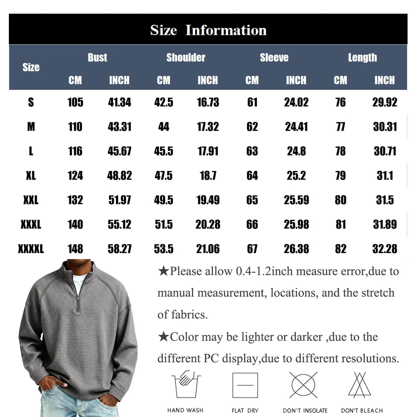 Beeckhoven™ | Wafelgebreid Mannen Sweatshirt