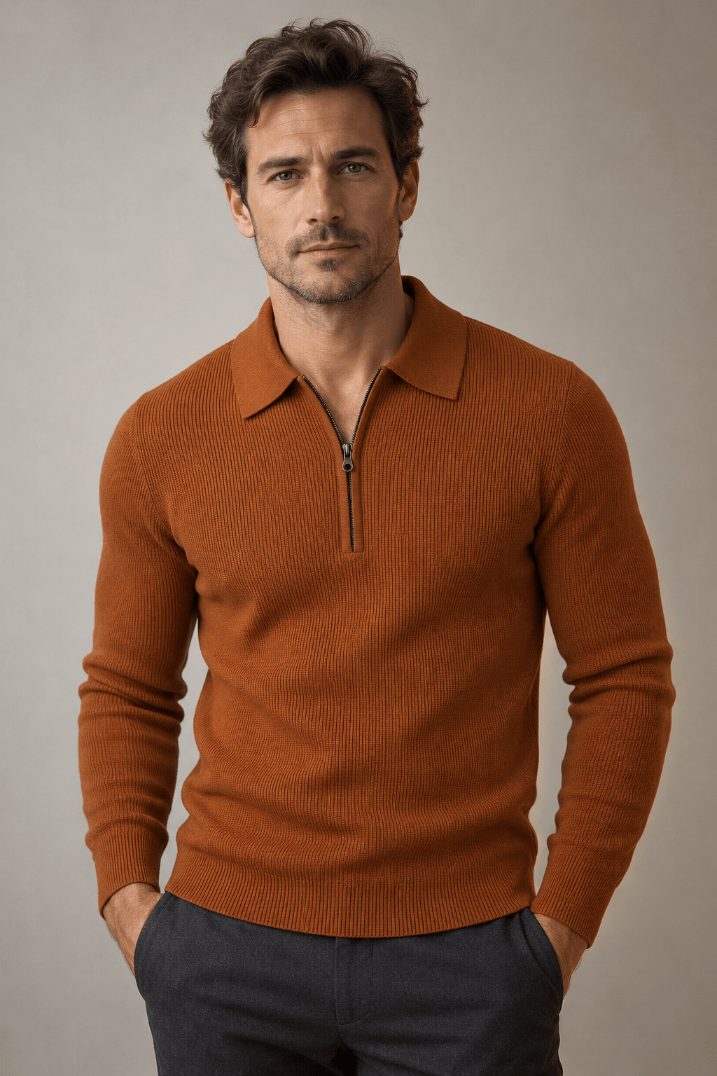 Beeckhoven™ | Premium Gebreide Polo Met Lange Mouwen
