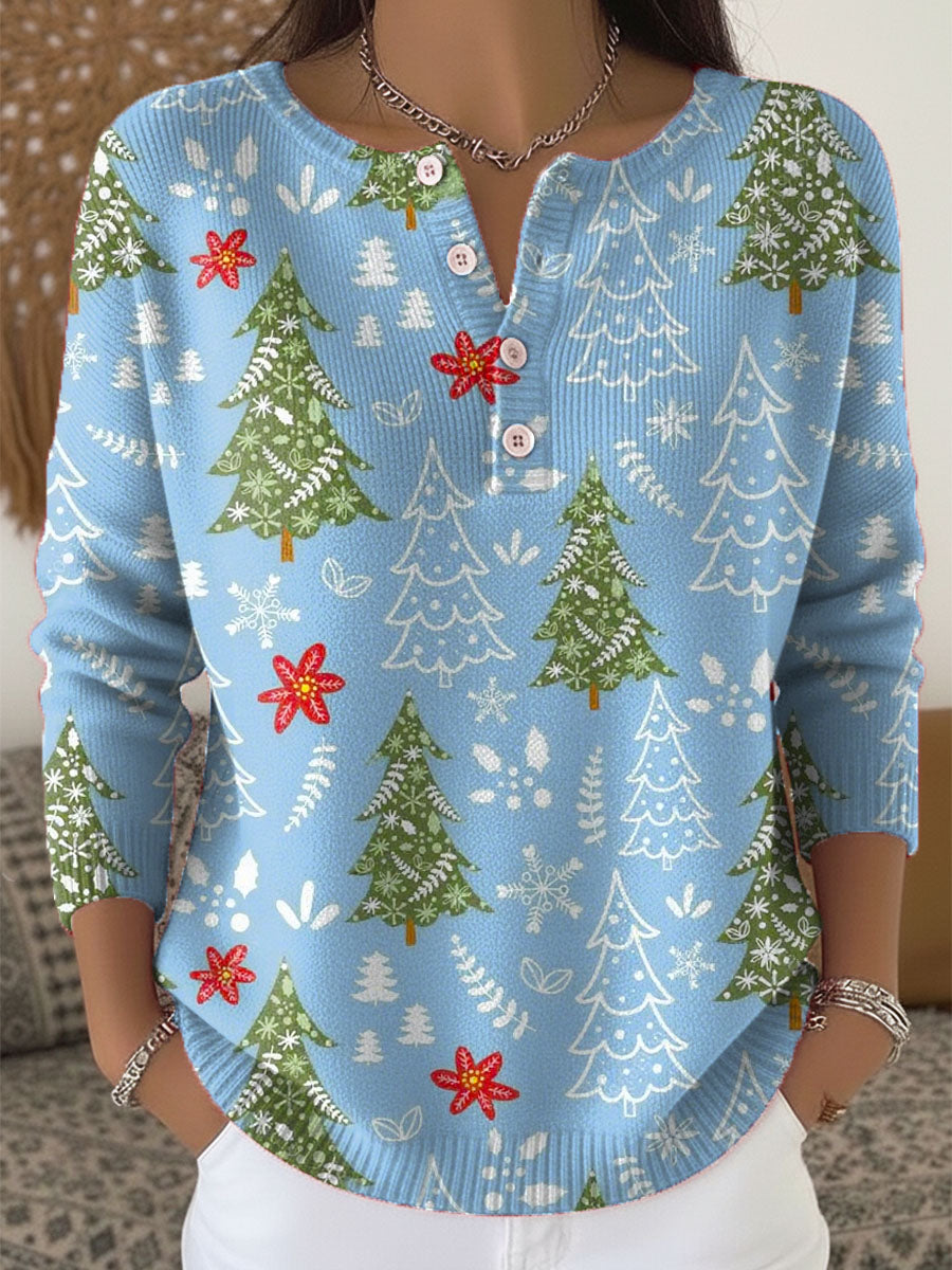 Sofie – Kersttrui met knopen