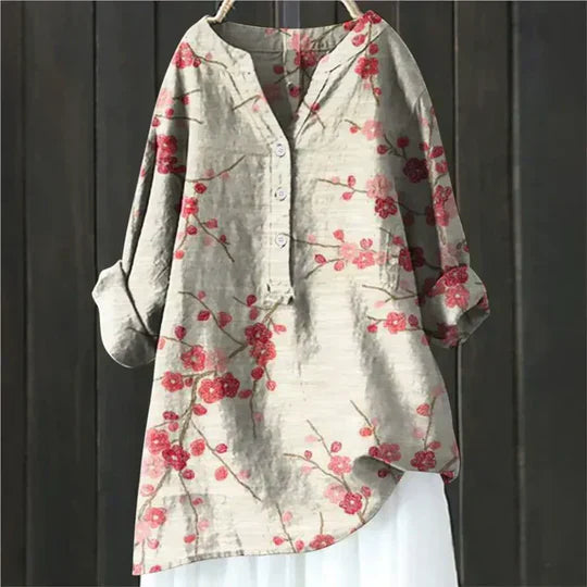 Beeckhoven™ | Elegante Linnen Damesblouse – Luchtig & Stijlvol