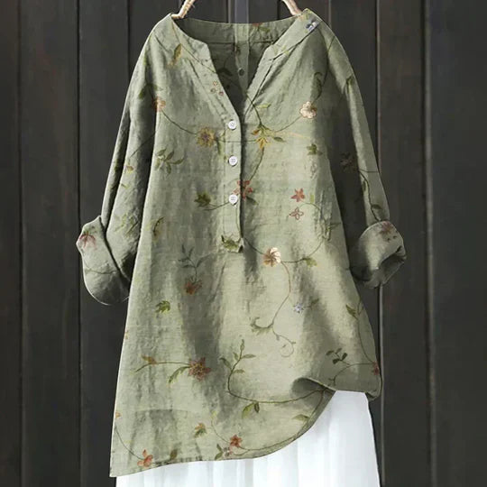 Beeckhoven™ | Elegante Linnen Damesblouse – Luchtig & Stijlvol