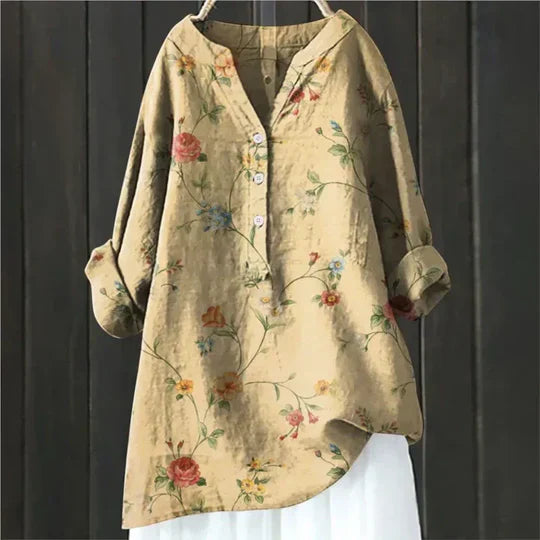 Beeckhoven™ | Elegante Linnen Damesblouse – Luchtig & Stijlvol