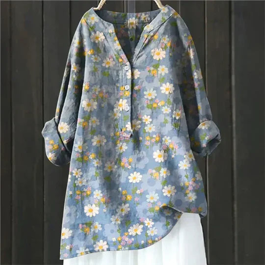 Beeckhoven™ | Elegante Linnen Damesblouse – Luchtig & Stijlvol