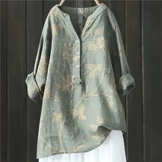 Beeckhoven™ | Elegante Linnen Damesblouse – Luchtig & Stijlvol