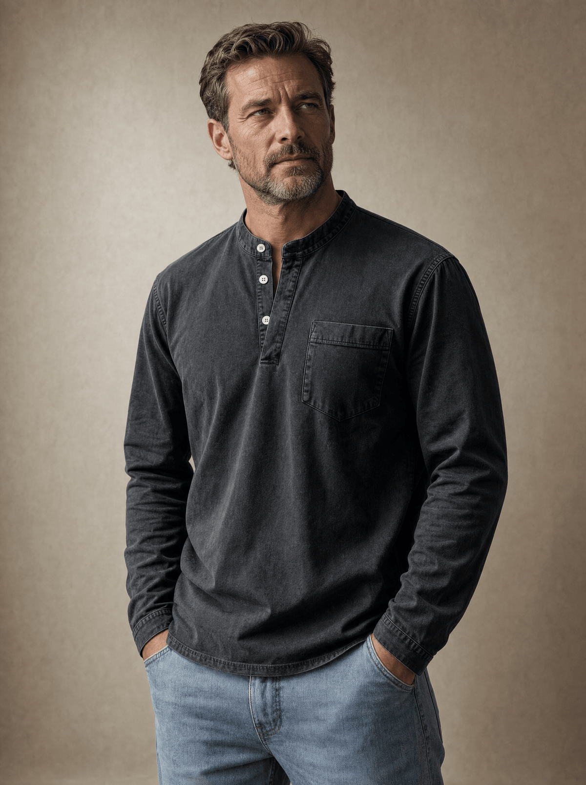 Beeckhoven™ | Vintage Mannen Shirt Met Lange Mouwen