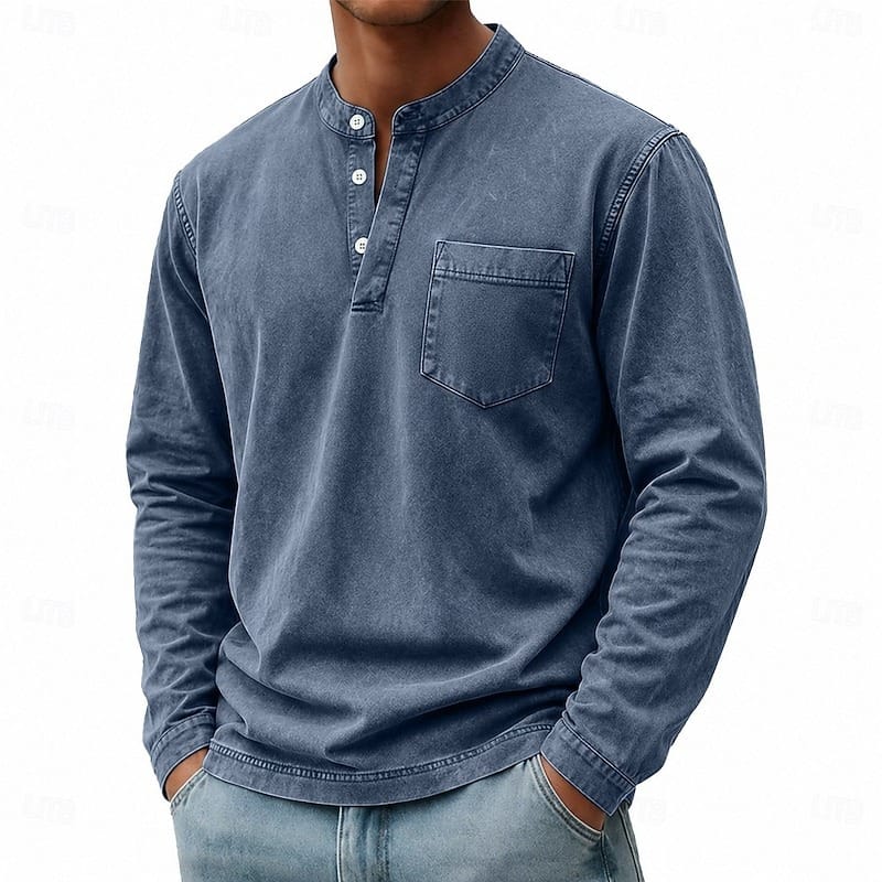 Beeckhoven™ | Vintage Mannen Shirt Met Lange Mouwen