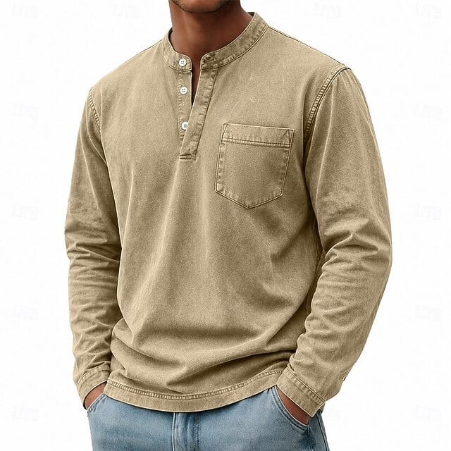 Beeckhoven™ | Vintage Mannen Shirt Met Lange Mouwen