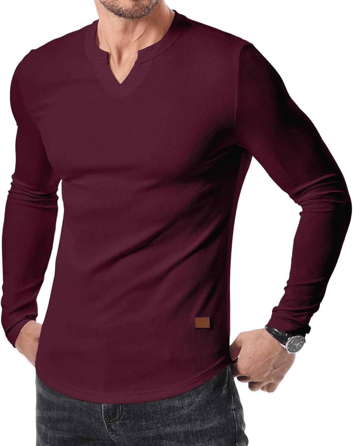 Beeckhoven™ | Casual V-Hals Shirt Met Lange Mouwen