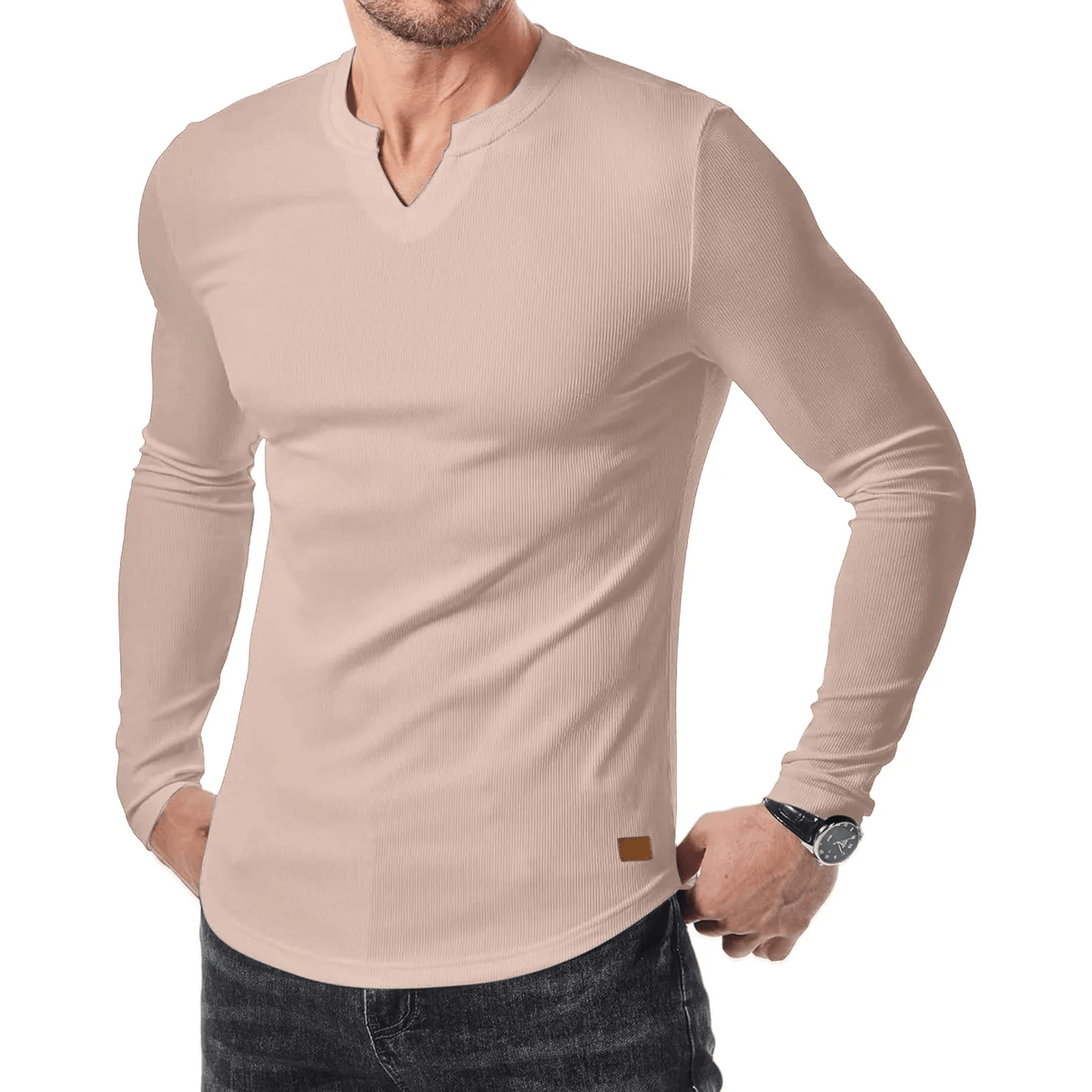 Beeckhoven™ | Casual V-Hals Shirt Met Lange Mouwen