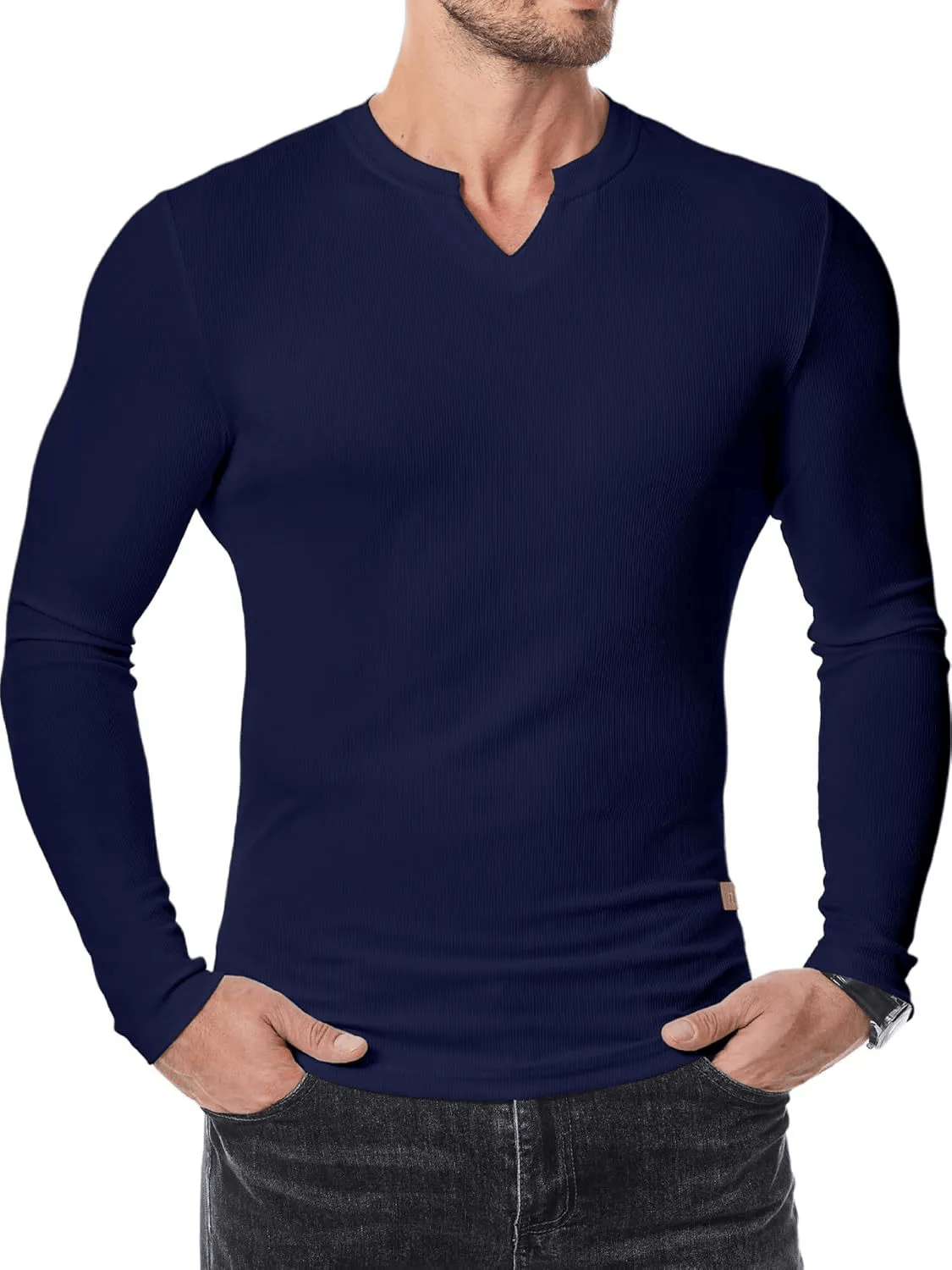 Beeckhoven™ | Casual V-Hals Shirt Met Lange Mouwen