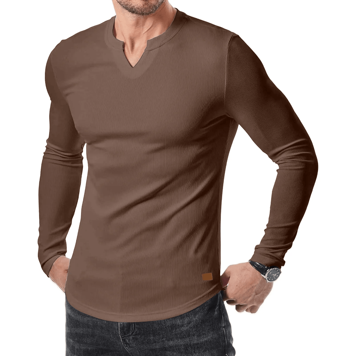 Beeckhoven™ | Casual V-Hals Shirt Met Lange Mouwen