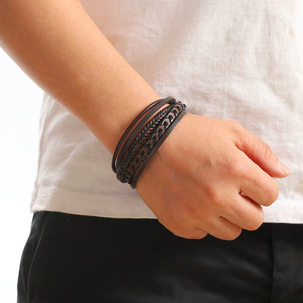 Lederen Herenarmband – robuust, stijlvol en tijdloos (1+1 GRATIS)