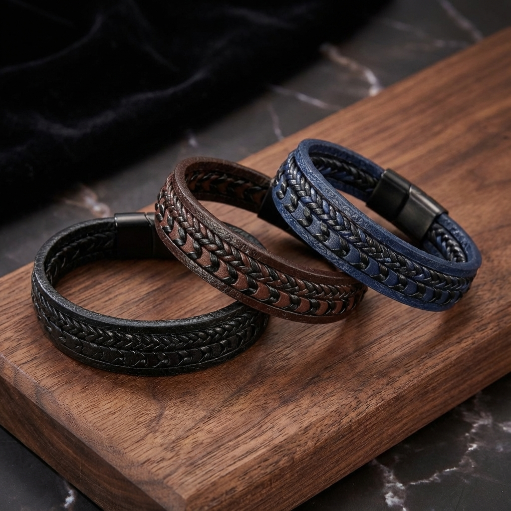 Lederen Herenarmband – robuust, stijlvol en tijdloos (1+1 GRATIS)
