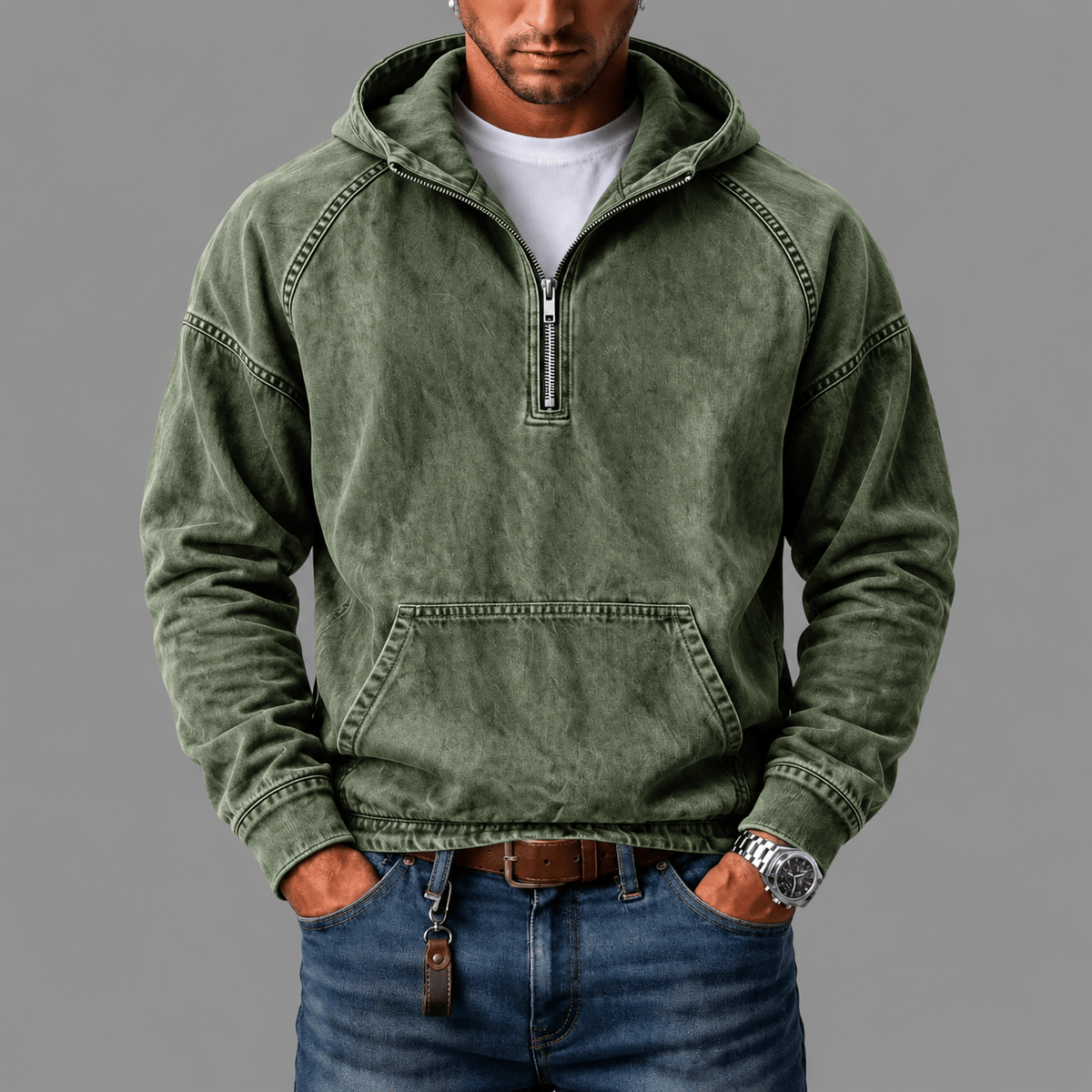 Beeckhoven™ | Vintage Heren Shirt Met Capuchon