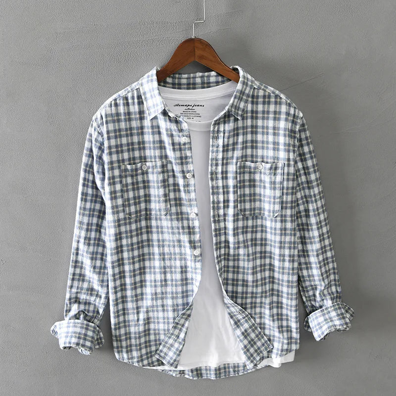 Beeckhoven™ | Linnen blouse met ruitpatroon