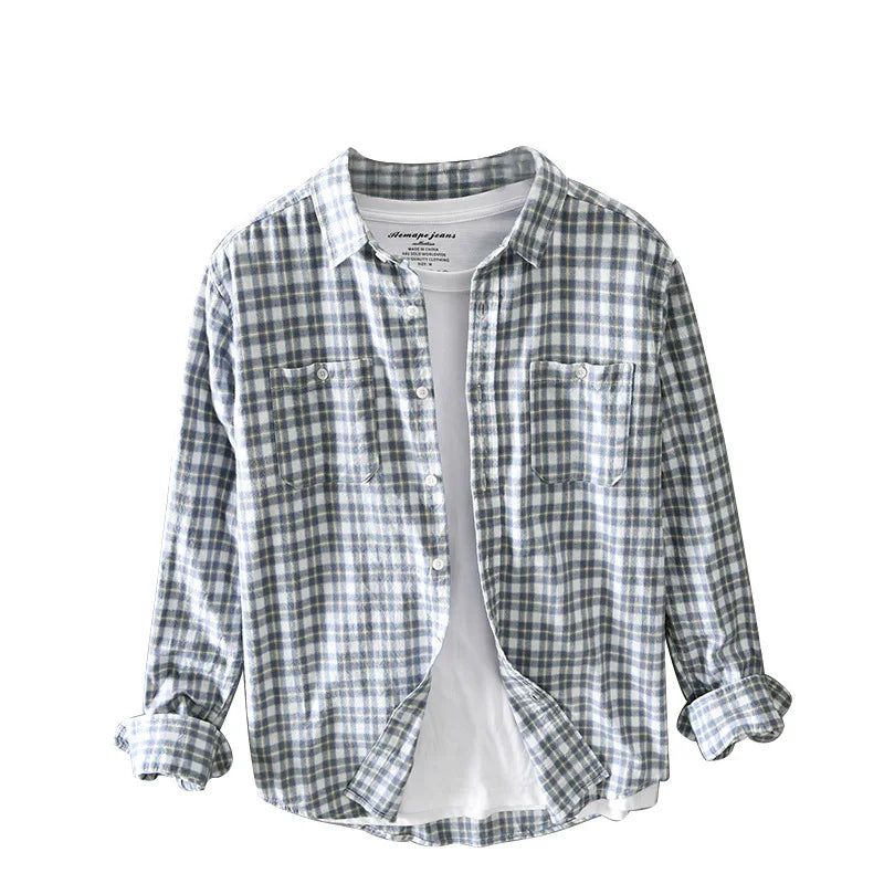 Beeckhoven™ | Linnen blouse met ruitpatroon