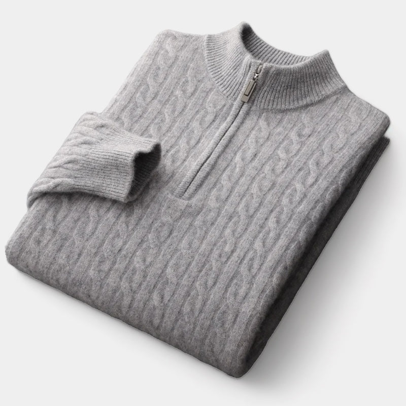 Wol Gebreide Kwart-Zip Sweater