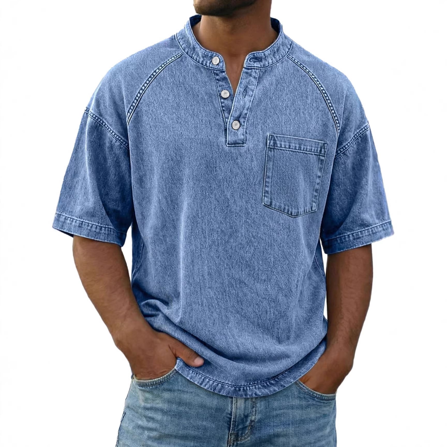 Beeckhoven™ | Vintage Gewassen Shirt Met Borstzakje