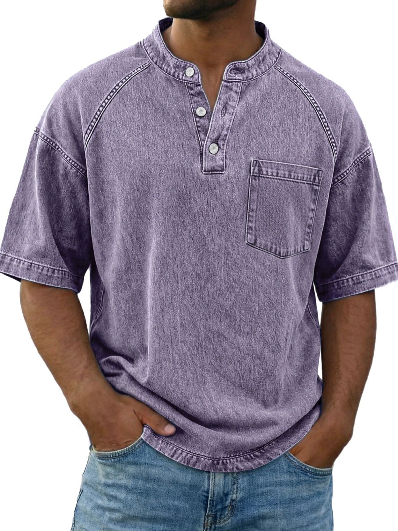 Beeckhoven™ | Vintage Gewassen Shirt Met Borstzakje
