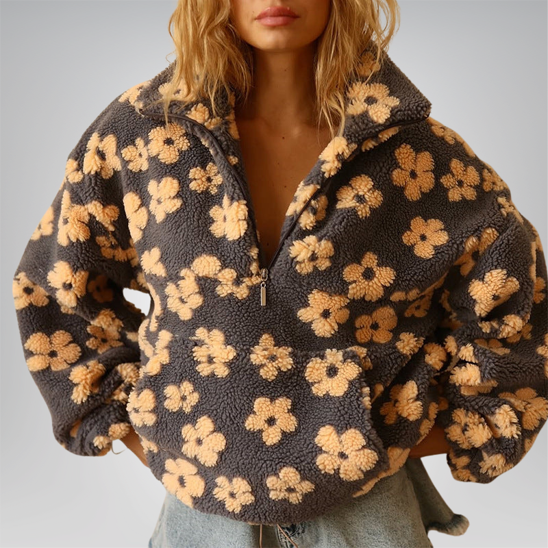Beeckhoven™ | Warme Fleece Trui Met Bloemenprint