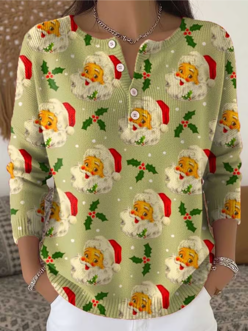 Mary – Kersttrui met kerstmanprint