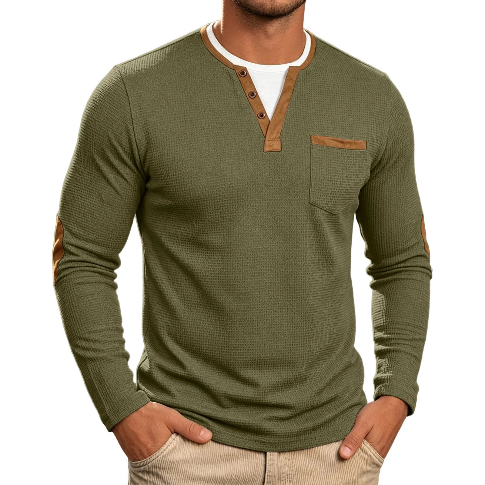 Beeckhoven™ | Wafelstructuur Klassiek Shirt met Lange Mouwen
