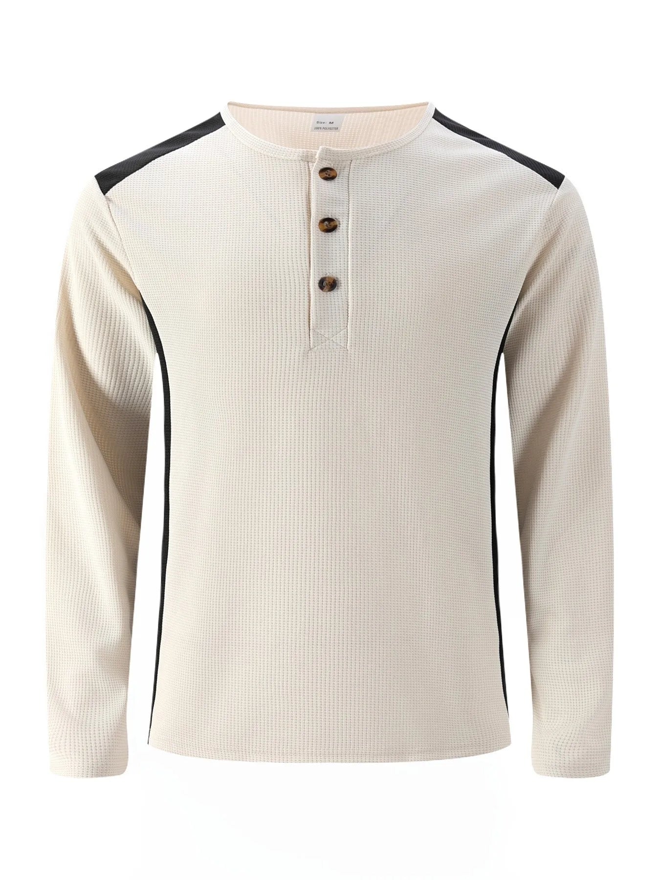 Beeckhoven™ | Wafelgestreept Shirt Met Lange Mouwen