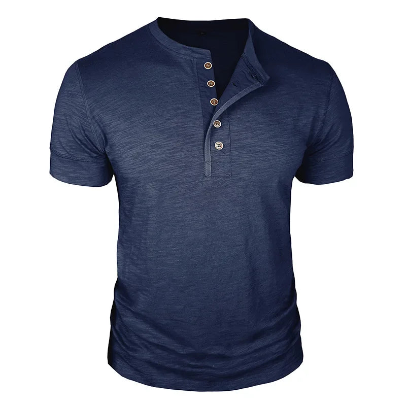 Beeckhoven™ | Stoer Henley T-Shirt met Korte Mouwen