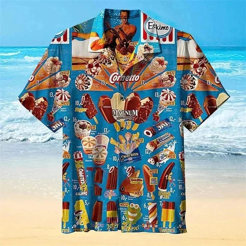 Beeckhoven™ | Zomers Hawaïshirt met Kleurrijke IJsjesprint