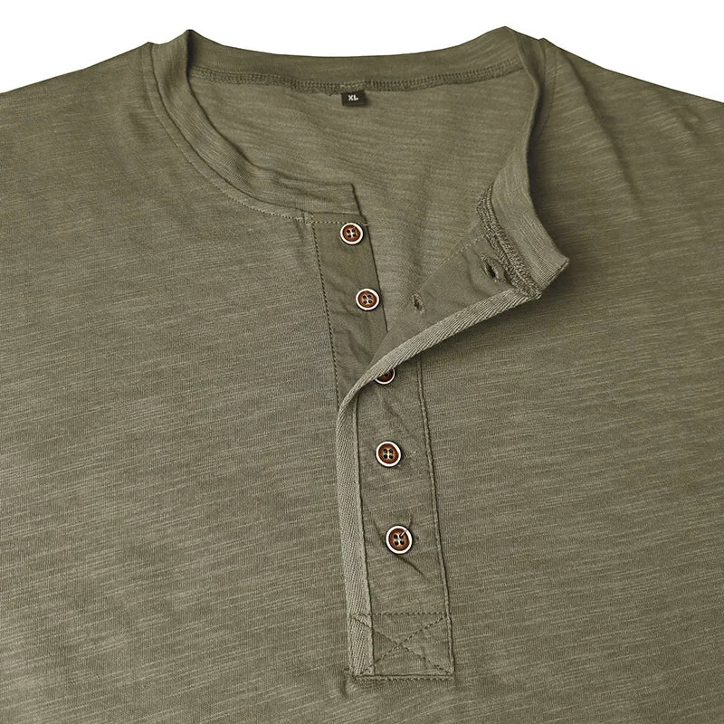 Beeckhoven™ | Stoer Henley T-Shirt met Korte Mouwen