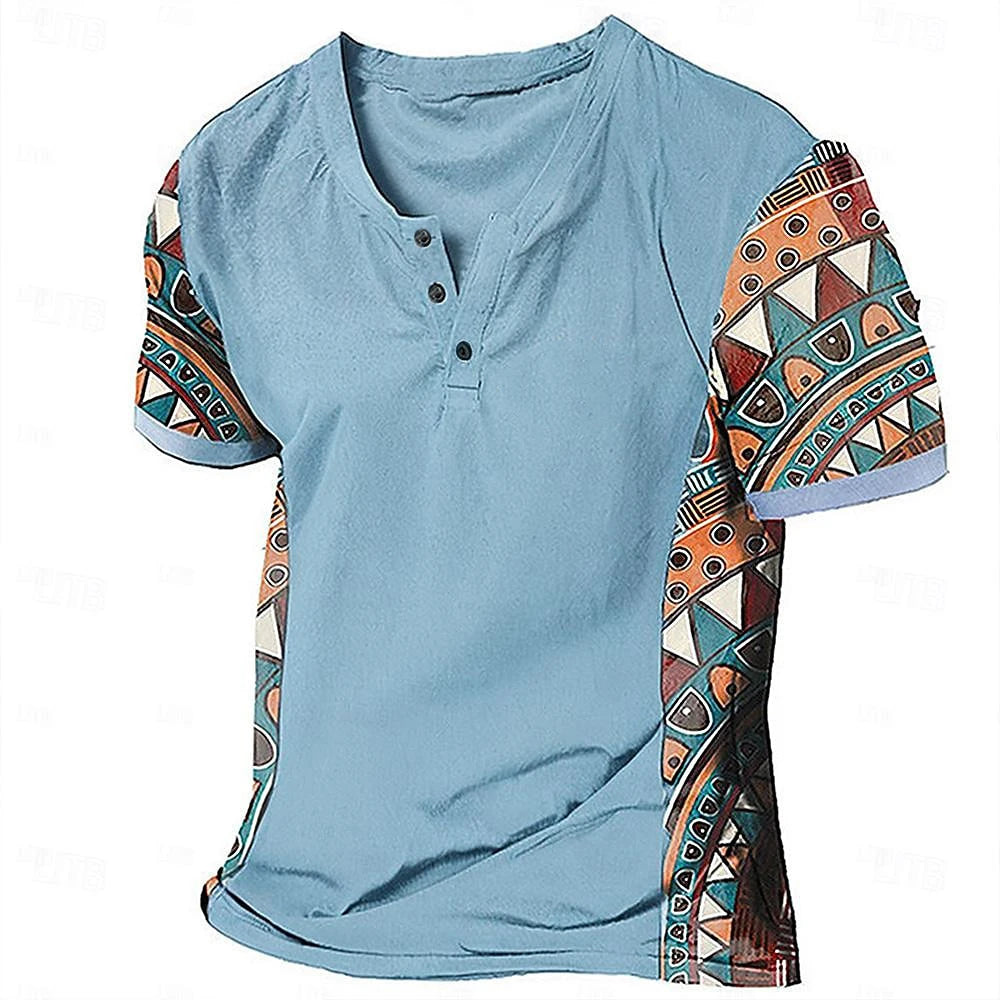 Beeckhoven™ | Vintage Tribal Henley Shirt voor Heren