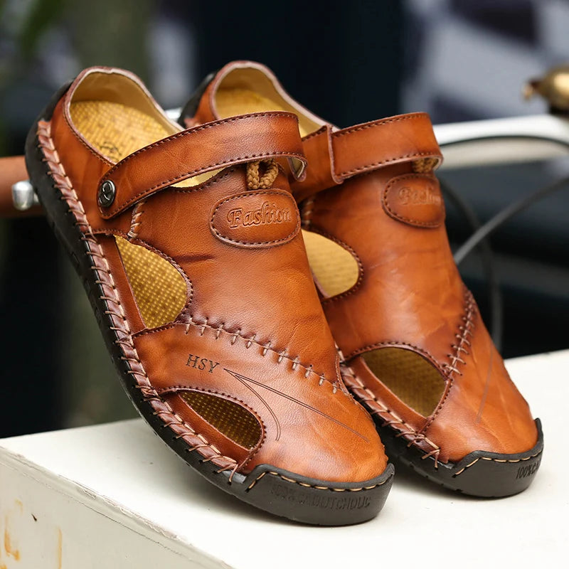 Beeckhoven™ | Comfortabele Klassieke Leren Heren Sandalen