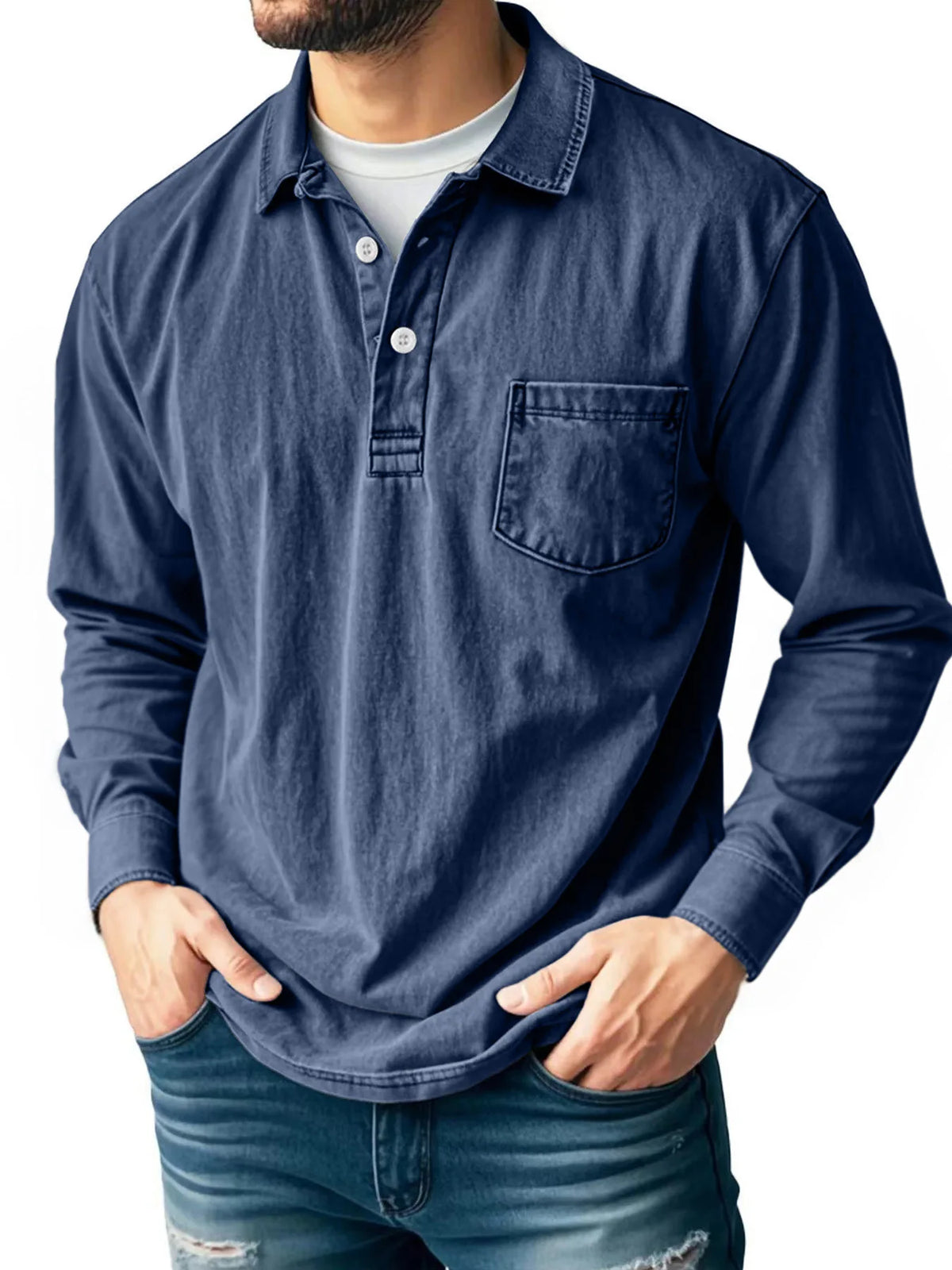 Beeckhoven™ | Katoenen Vintage Shirt Met Lange Mouwen