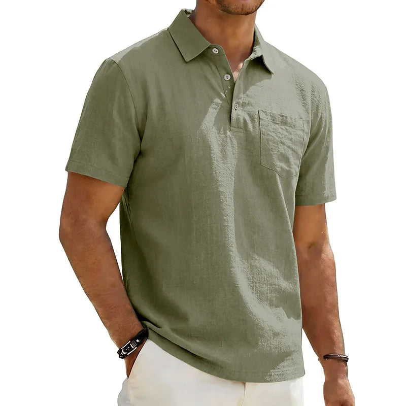Beeckhoven™ | Linnen Heren Poloshirt met Korte Mouwen