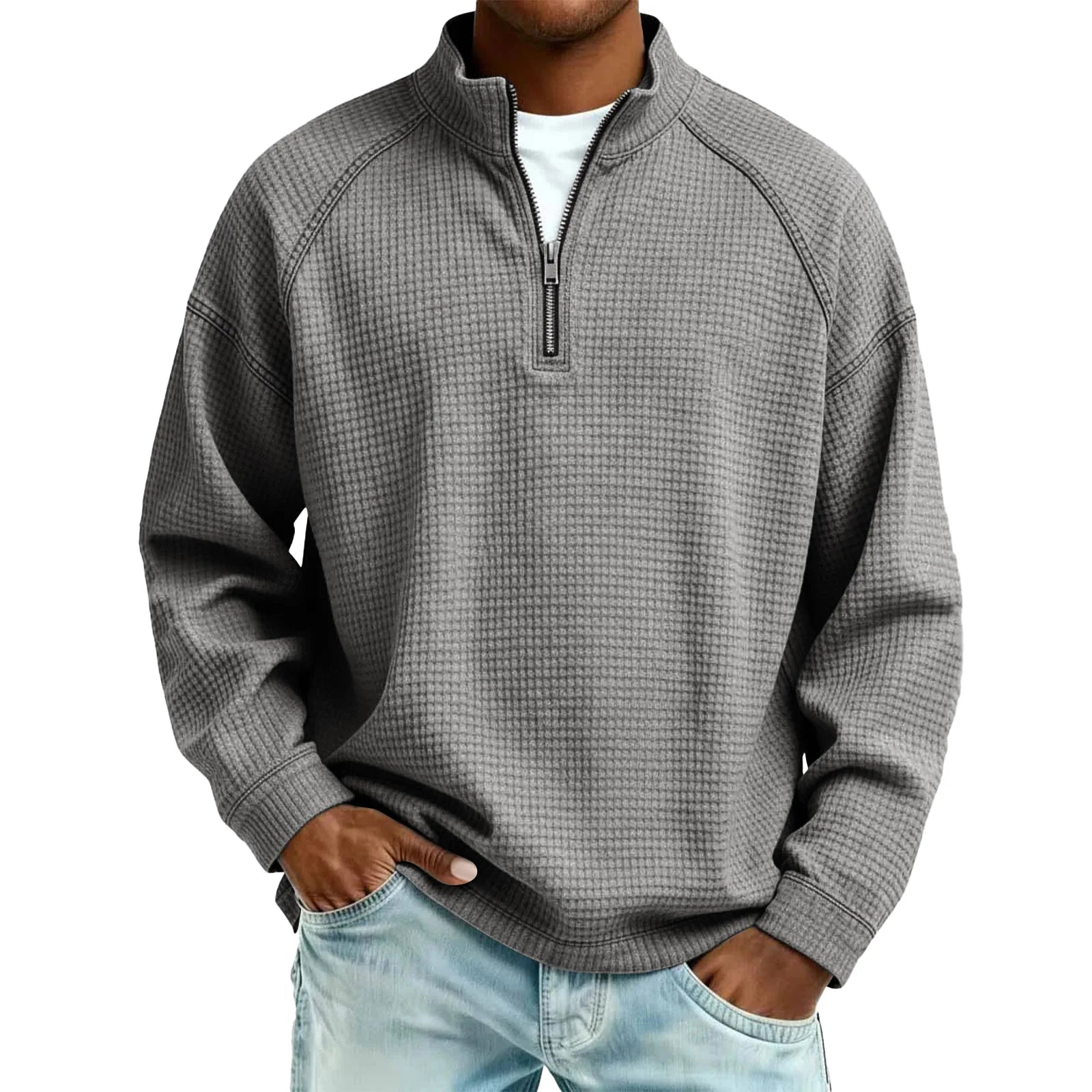 Beeckhoven™ | Wafelgebreid Mannen Sweatshirt