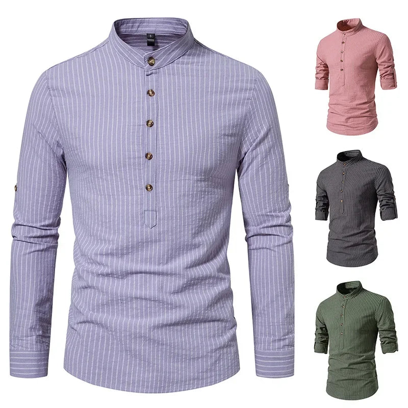 Beeckhoven™ | Casual Gestreept Shirt Met Knopen