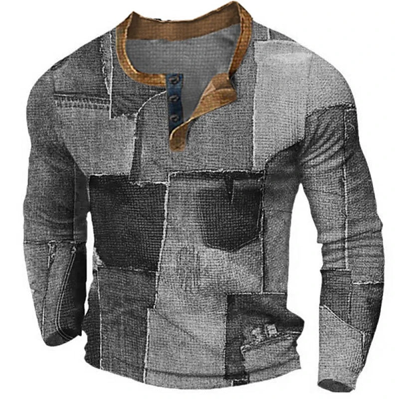 Beeckhoven™ | Patchwork Heren Shirt Met Lange Mouwen