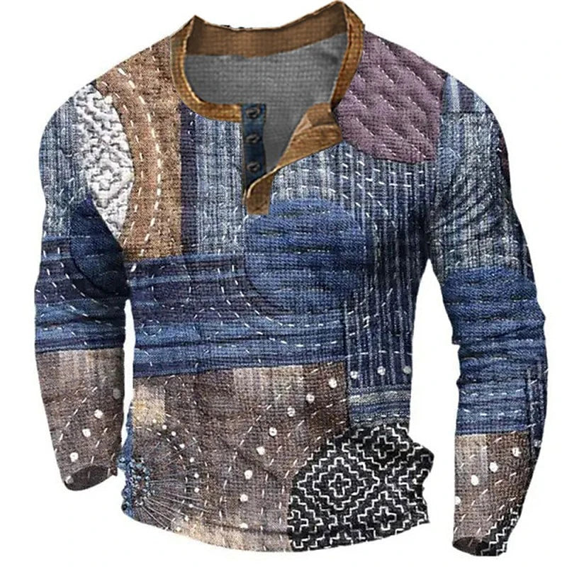 Beeckhoven™ | Patchwork Heren Shirt Met Lange Mouwen