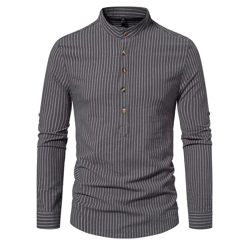Beeckhoven™ | Casual Gestreept Shirt Met Knopen