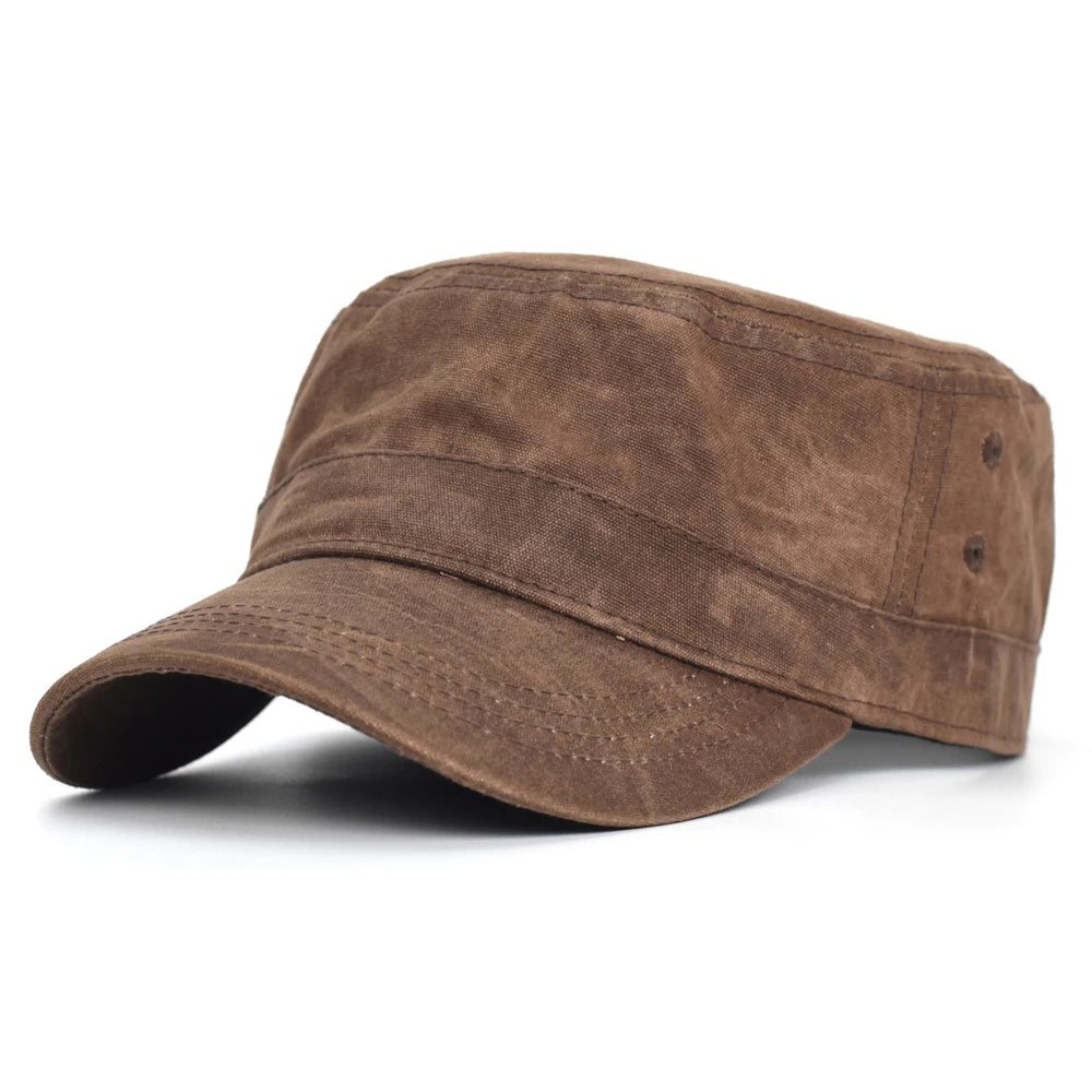 Casquette Vintage à Couronne Haute en Canvas Ciré