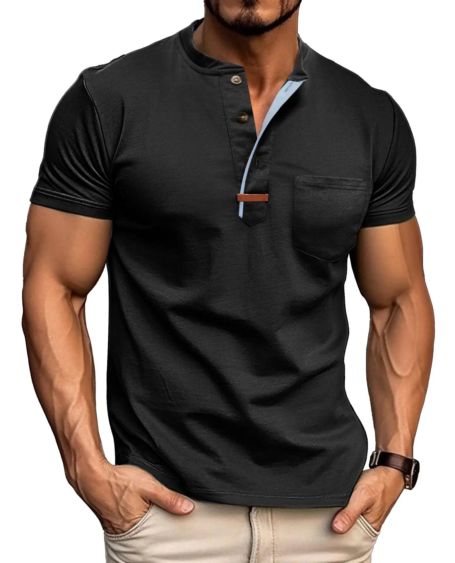 Beeckhoven™ | Klassiek Heren Shirt met Henley Kraag