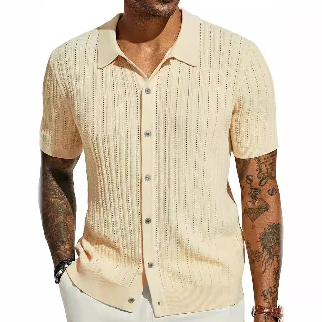 Beeckhoven™ | Luchtig Gebreid Zomershirt Met Knopen