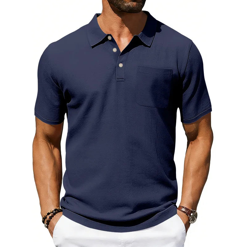 Beeckhoven™ | Linnen Heren Poloshirt met Korte Mouwen