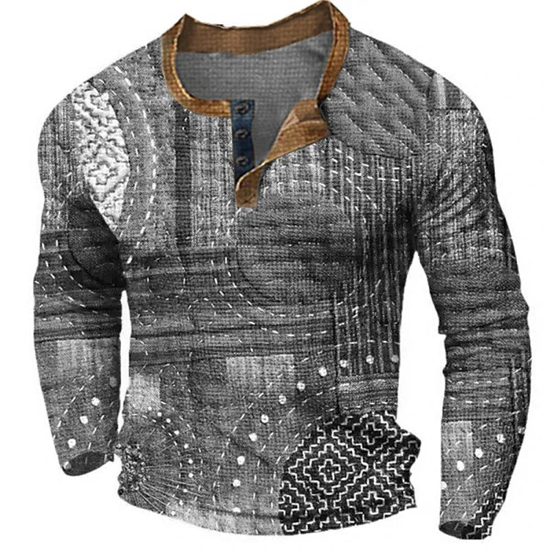 Beeckhoven™ | Patchwork Heren Shirt Met Lange Mouwen