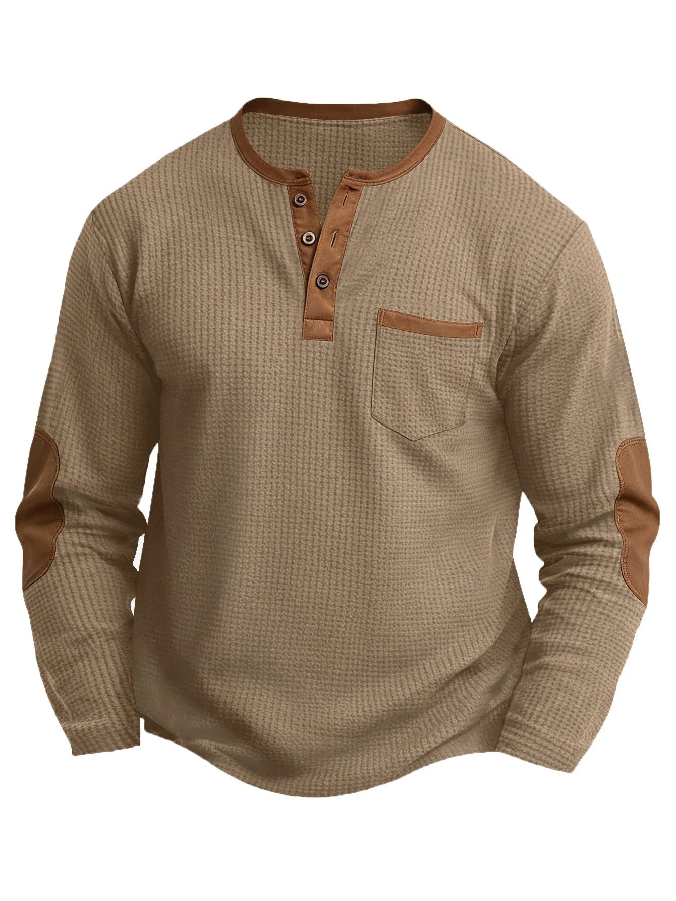 Beeckhoven™ | Casual Wafelstructuur Henley Trui