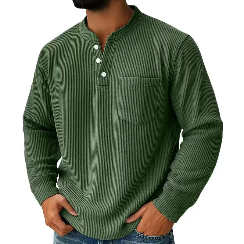 Beeckhoven™ | Casual Henley Shirt met Ribstructuur
