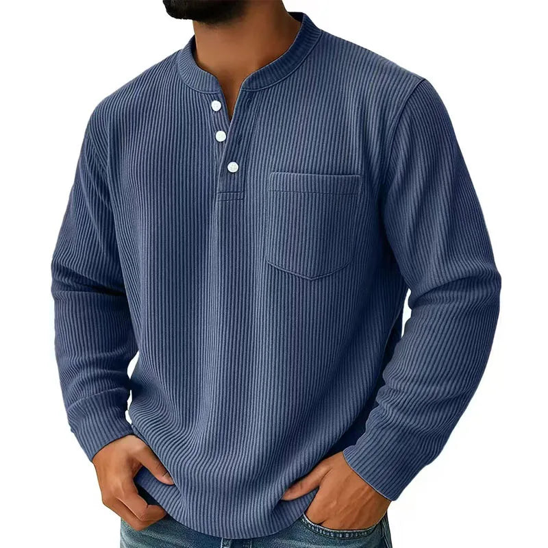 Beeckhoven™ | Casual Henley Shirt met Ribstructuur
